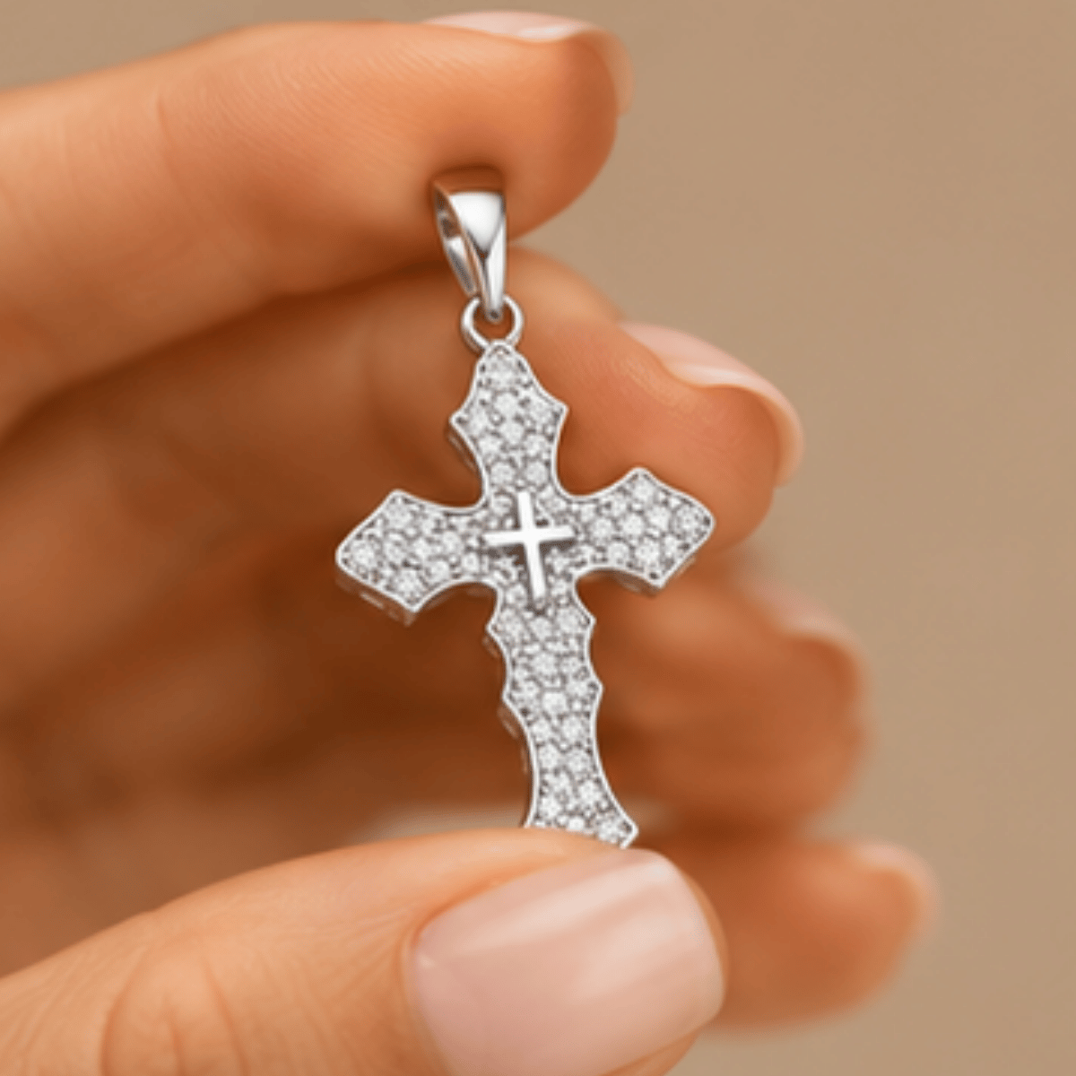 Divine Grace Pavé Cross Pendant Necklace
