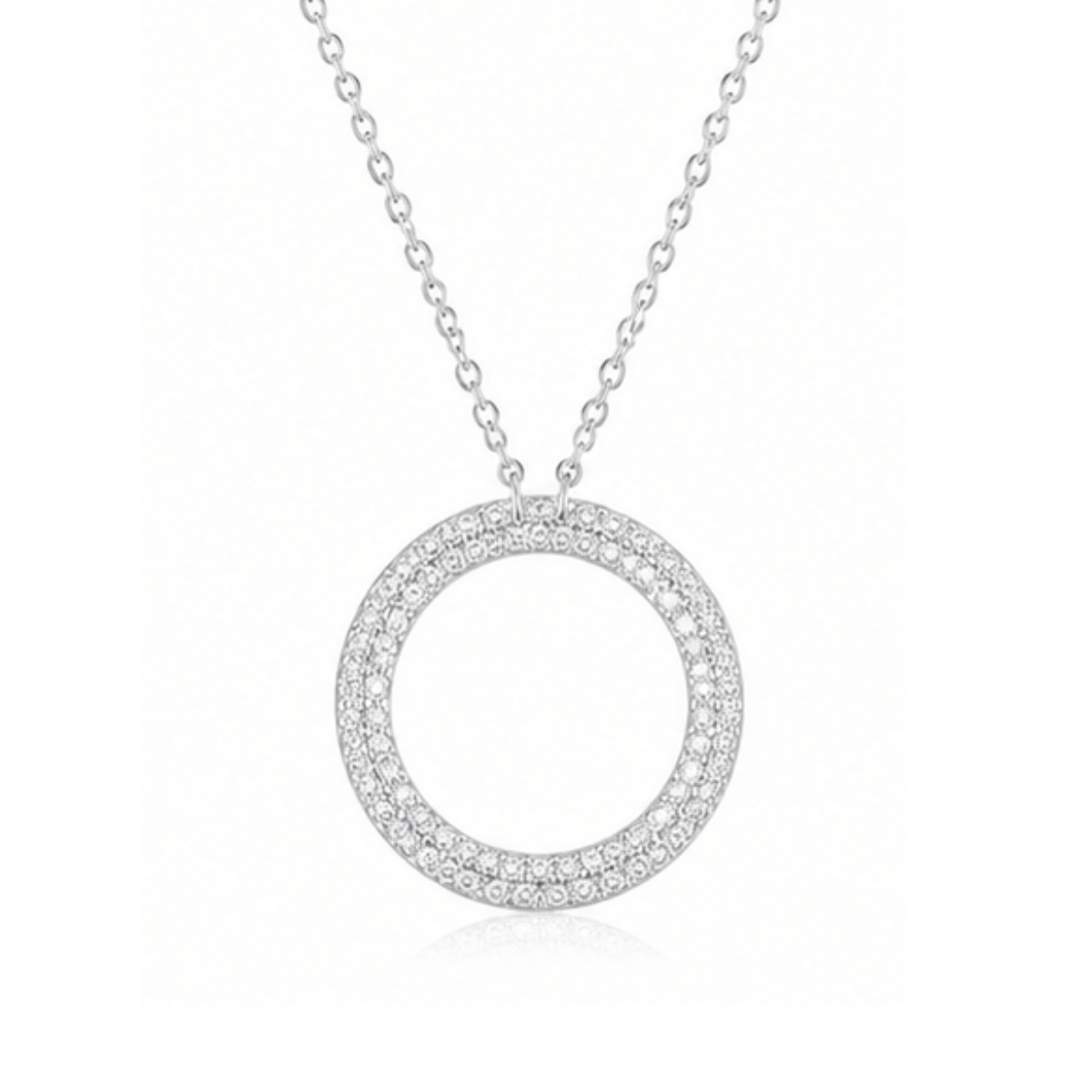 Eternal Halo Pavé Circle Necklace