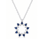 Azure Halo Sapphire Necklace