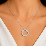 Eternal Halo Pavé Circle Necklace