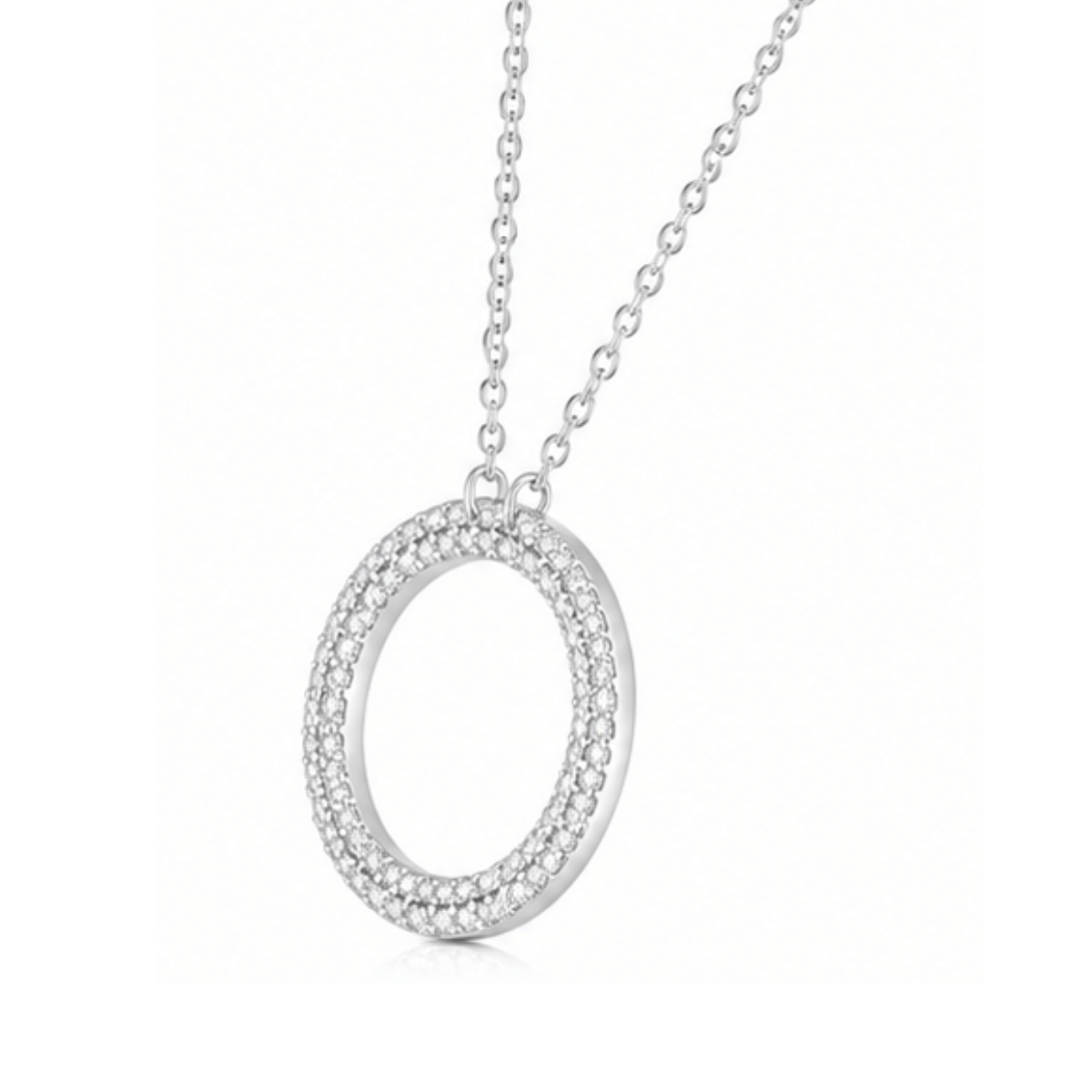 Eternal Halo Pavé Circle Necklace