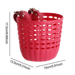 Kids Bike Basket Durable Storage Basket with Adjustable PU Straps Handlebar Basket for Children Girls.