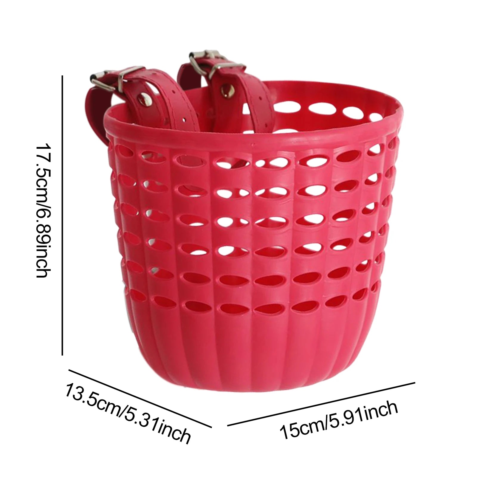 Kids Bike Basket Durable Storage Basket with Adjustable PU Straps Handlebar Basket for Children Girls.