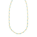Sterling Silver Gold Plated Blue Enamel Hearts Necklace