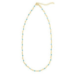 Sterling Silver Gold Plated Blue Enamel Hearts Necklace