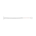 Sterling Silver Rhodium Plated Pearl Pearl Curb Toggle Bracelet (4.50 mm)