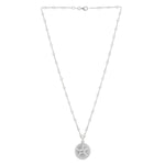 Sterling Silver Rhodium Plated Starfish Medallion Necklace