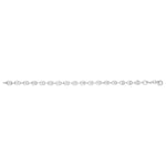 Sterling Silver Rhodium Plated Puffed Mariner Bracelet (3.70 mm)