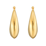 Sterling Silver Yellow Gold Plated Sculptural Crescent Hoop Earrings