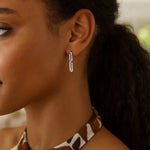 Sterling Silver Two Link Paperclip Dangle Earrings