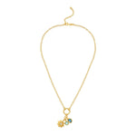 Sterling Silver Gold Plated Sunflower Cubic Zirconia Charm Necklace