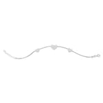 Sterling Silver Rhodium Plated Hearts Station Necklace