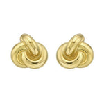 Sterling Silver Yellow Gold Plated Puffed Love Knot Stud Earrings