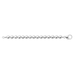 Rhodium Plated Sterling Silver Bold Bead Bracelet (10.00 mm)