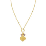 Sterling Silver Gold Plated Flower Cubic Zirconia Charm Necklace