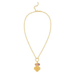 Sterling Silver Gold Plated Flower Cubic Zirconia Charm Necklace