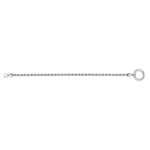 Sterling Silver Rhodium Plated Fancy Push Lock Rope Chain Bracelet (3.40 mm)