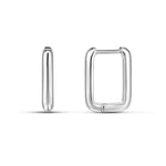 Sterling Silver Rectangle Hoop Earrings