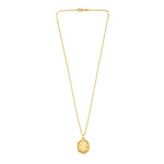 Sterling Silver Gold Plated Oval Vine Locket Necklace