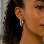 Sterling Silver Round Hoop Earrings (30 mm)
