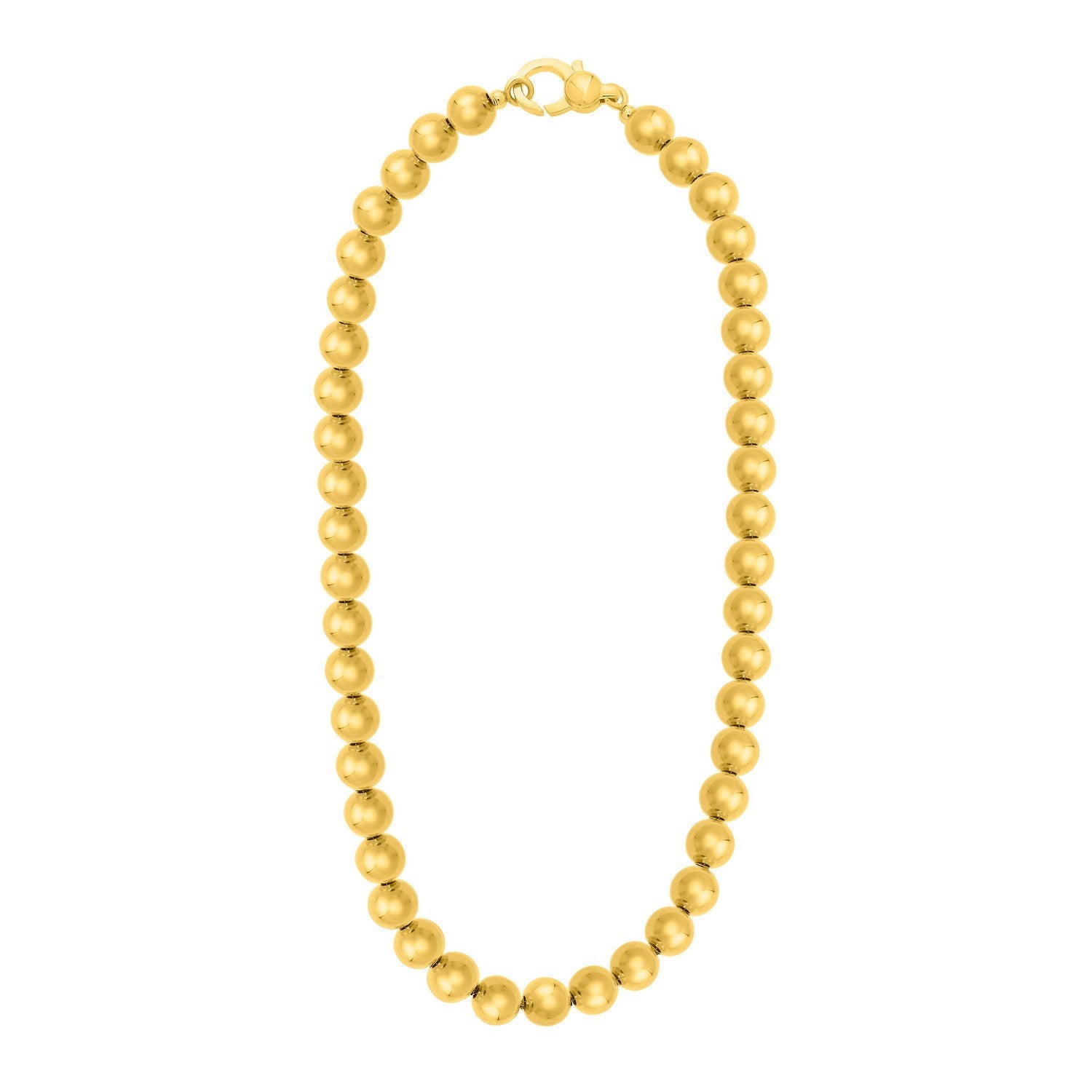 Sterling Silver Gold Plated Bold Bead Necklace