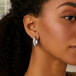 Sterling Silver Round Hoop Earrings (20 mm)