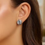 Sterling Silver Groove Textured Love Knot Earrings(14mm)