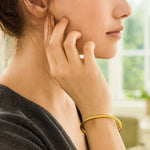 Sterling Silver Gold Plated Basketweave Stretch Bangle