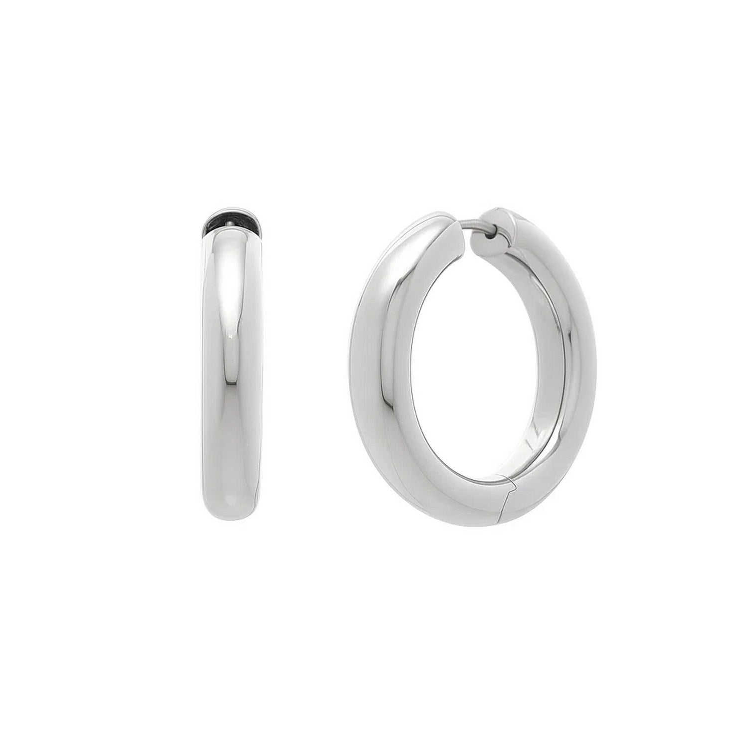 Sterling Silver Classic Round Hoop Earrings