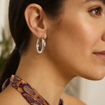 Sterling Silver Classic Round Hoop Earrings