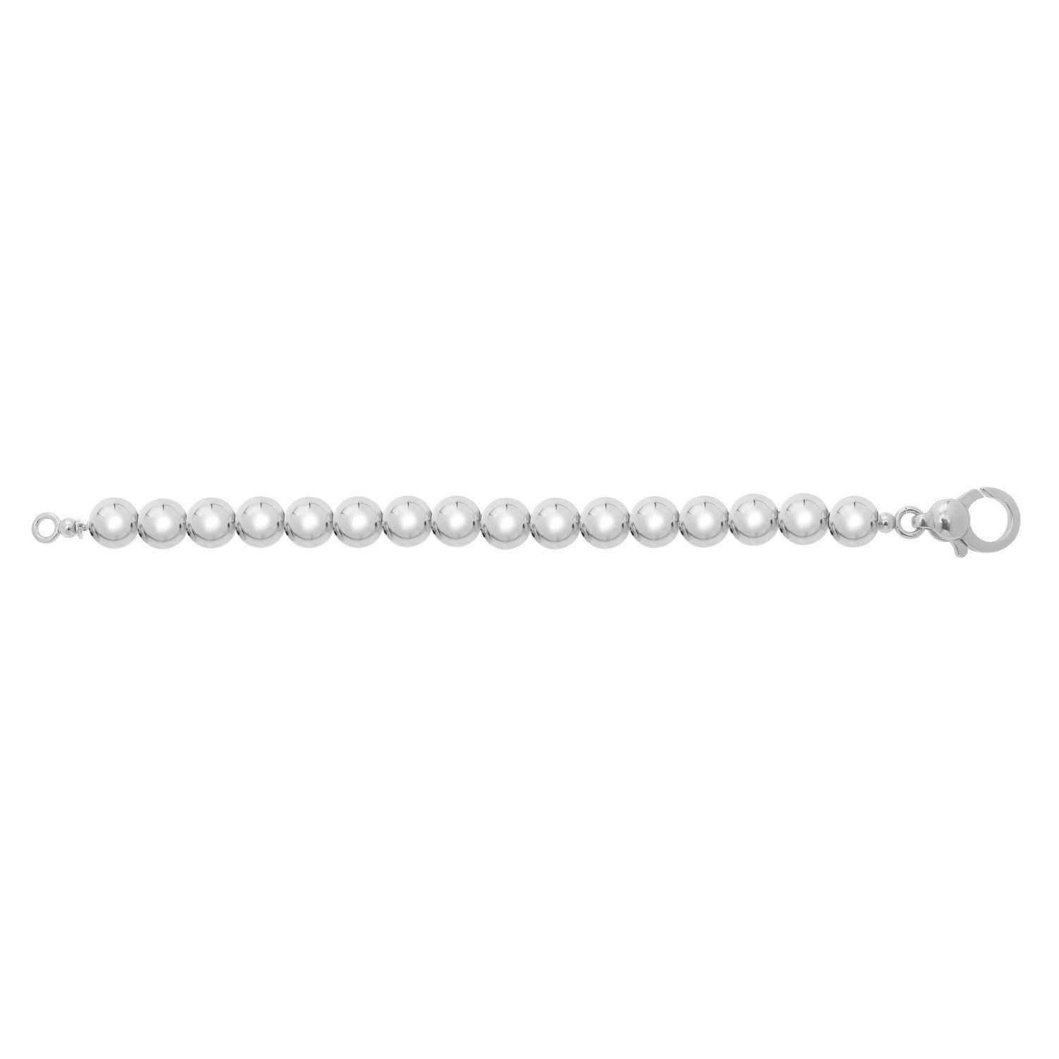 Sterling Silver Rhodium Plated Bold Bead Necklace