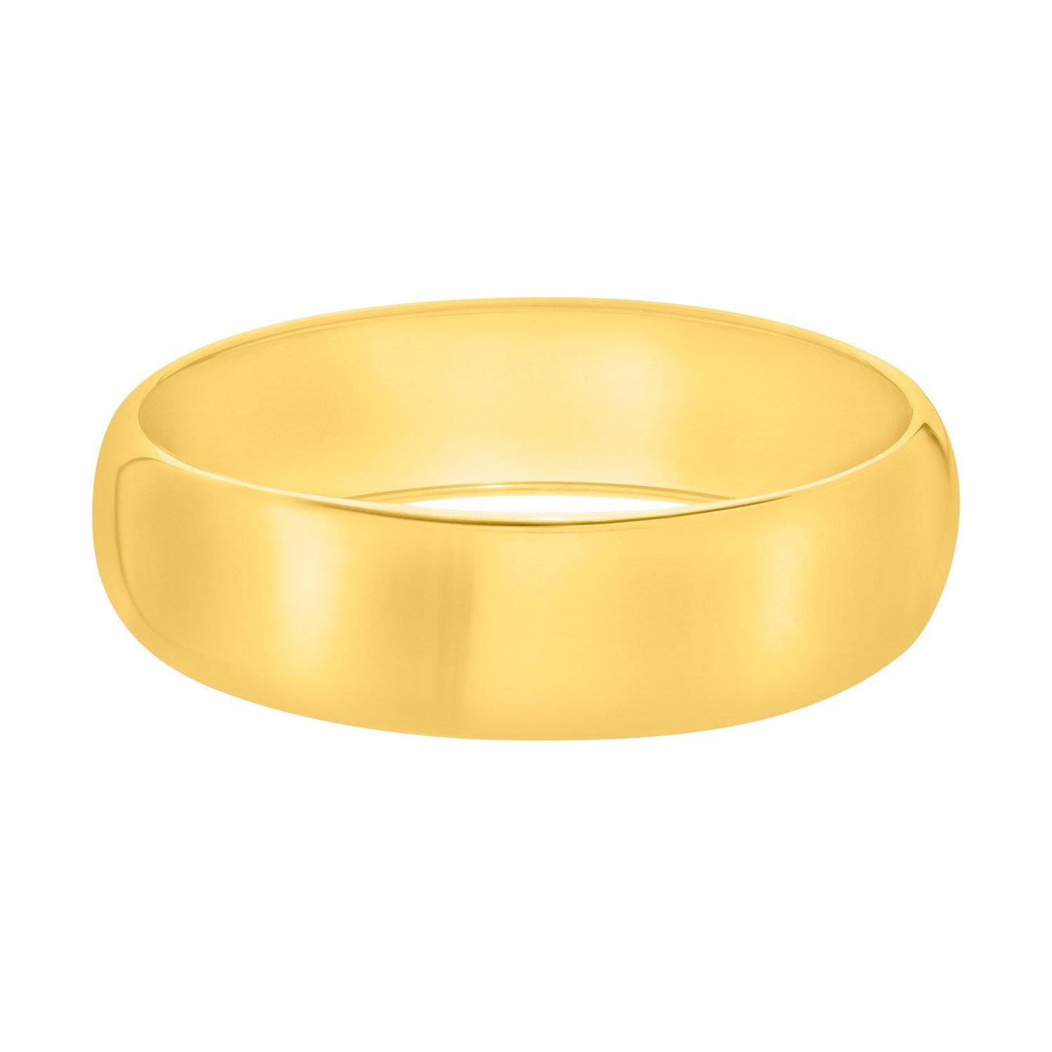 Sterling Silver Gold Plated Domed Classic Bangle (18.50 mm)