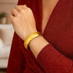 Sterling Silver Gold Plated Domed Classic Bangle (18.50 mm)