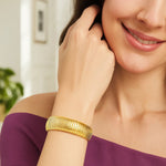 Sterling Silver Yellow Gold Plated Extra Thick Tubogas Bracelet (18.00 mm)