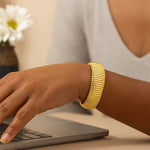 Sterling Silver Yellow Gold Plated Extra Thick Tubogas Bracelet (18.00 mm)