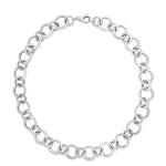 Sterling Silver Rhodium Plated Round Link Bracelet