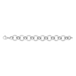 Sterling Silver Rhodium Plated Round Link Bracelet
