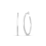 Sterling Silver Round Tube C Hoop Earrings