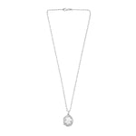 Sterling Silver Rhodium Plated Oval Vine Locket Necklace