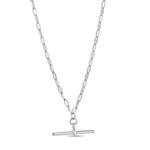 Sterling Silver Rhodium Plated Toggle Link Necklace