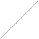 Sterling Silver Rhodium Plated Drop Bead Bracelet
