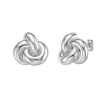 Sterling Silver Puffed Love Knot Stud Earrings