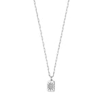 Sterling Silver Rhodium Plated Cubic Zirconia Starburst Locket Necklace