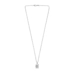 Sterling Silver Rhodium Plated Cubic Zirconia Starburst Locket Necklace