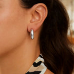 Sterling Silver Round Hoop Earrings (15 mm)