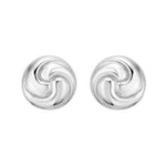 Sterling Silver Puffed Swirly Knot Stud Earrings