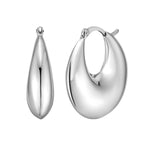 Sterling Silver Sculptural Crescent Hoop Earrings