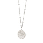 Sterling Silver Rhodium Plated Tree of Life Pendant Necklace