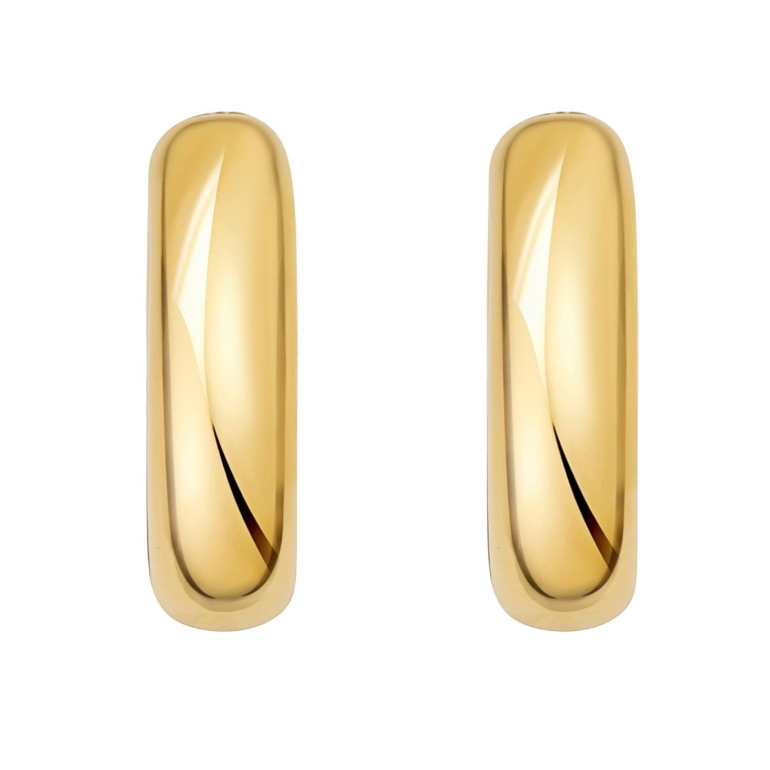 Sterling Silver Yellow Gold Plated Round Hoop Earrings