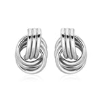 Polished Love Knot Earrings with Interlocking Rings in Sterling Silver(15mm)